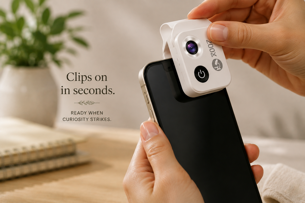 Pocket Microscope for iPhone & Android (200×)