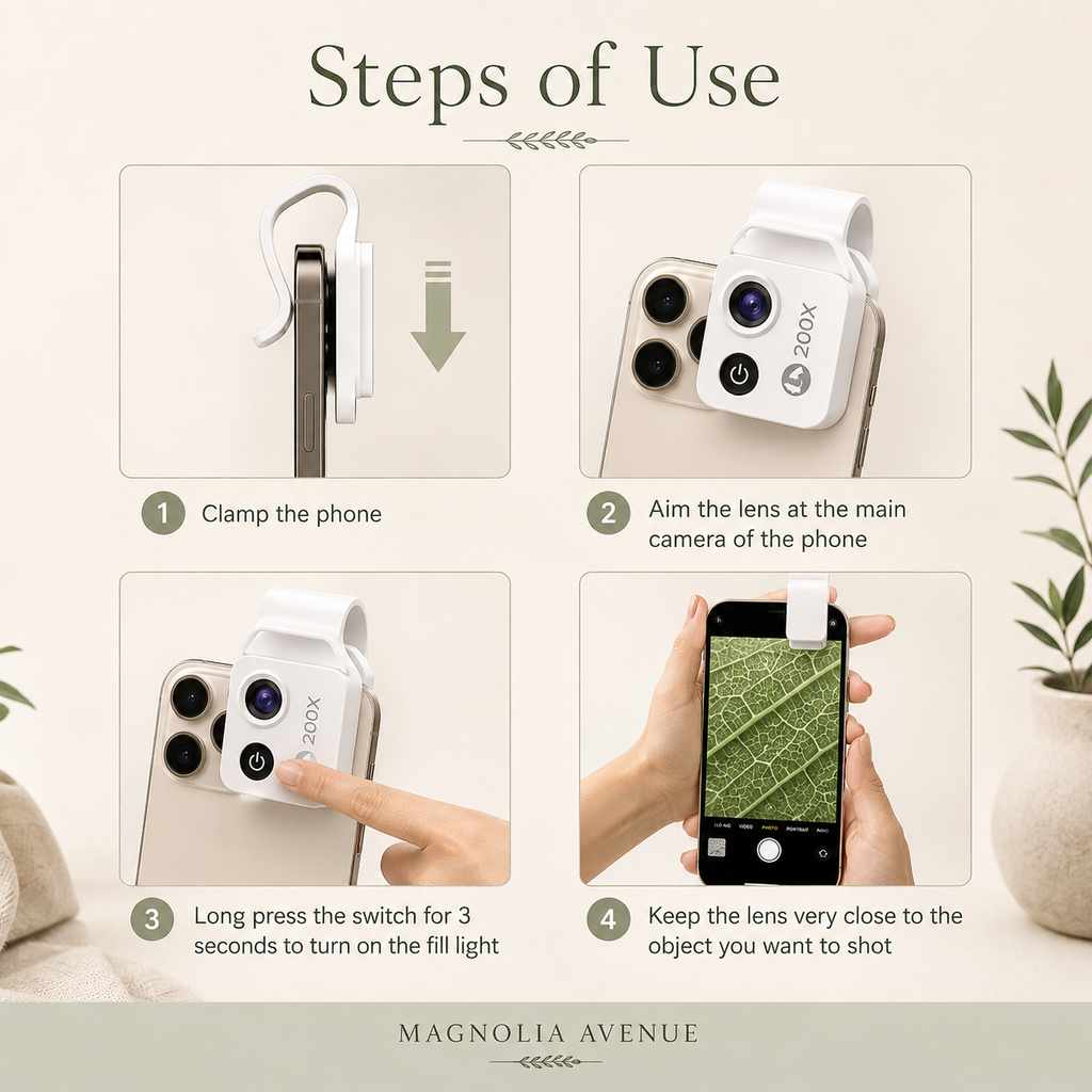 Pocket Microscope for iPhone & Android (200×)