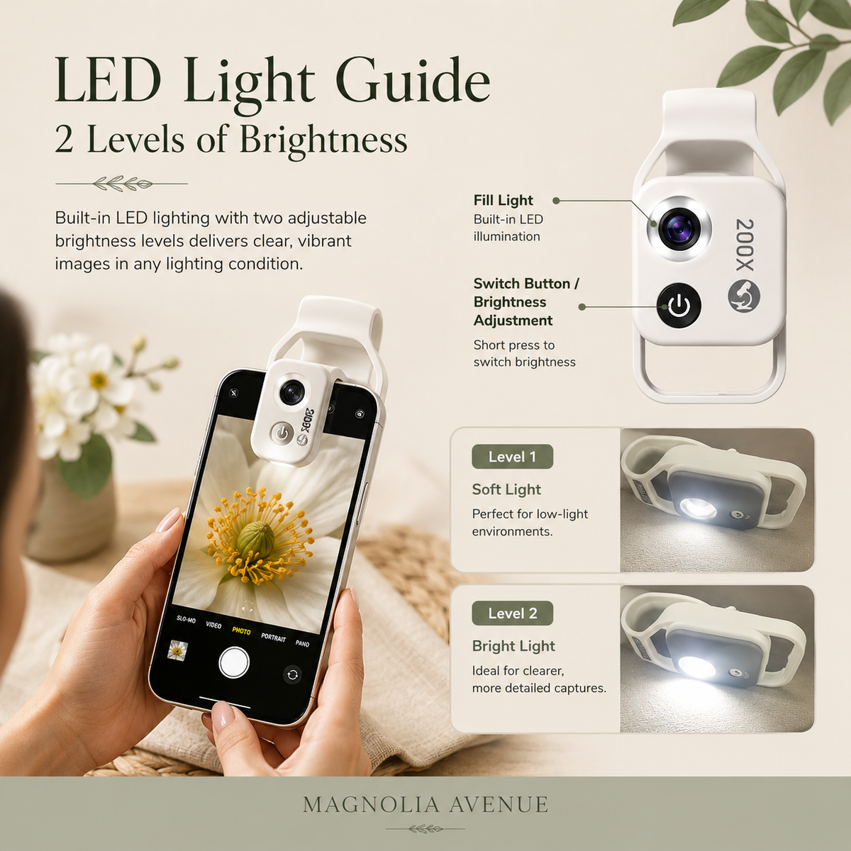 Pocket Microscope for iPhone & Android (200×)