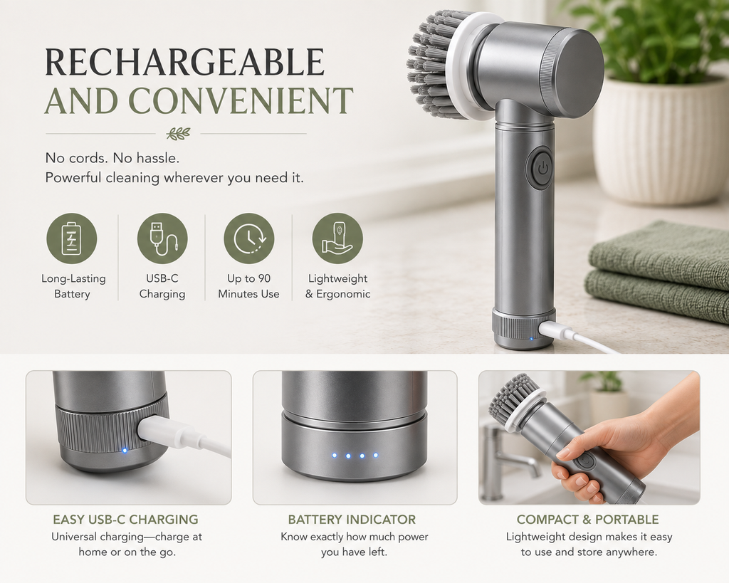 Rechargeable Electric Spin Scrubber