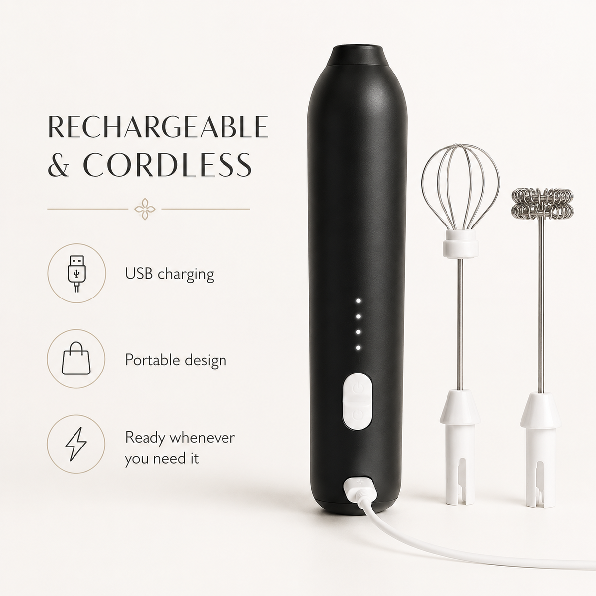 Rechargeable 2-in-1 Milk Frother
